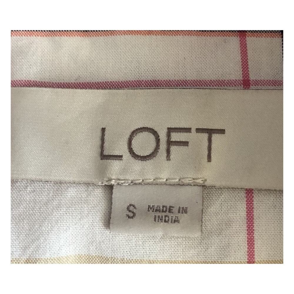 Loft Multicolor Plaid Button Down Collared Boyfri… - image 2